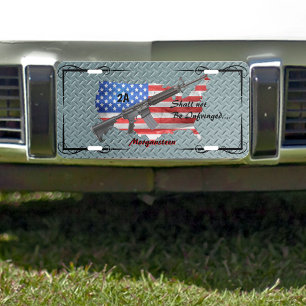 Personalized Shall Not Be Infringed Ornate Design License Plate