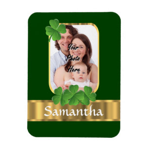 Personalized shamrock magnet