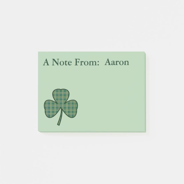 Personalized Shamrock Post It Notes Gift (Front)