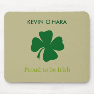 Personalized Shamrock Proud to be Irish Mouse Pad