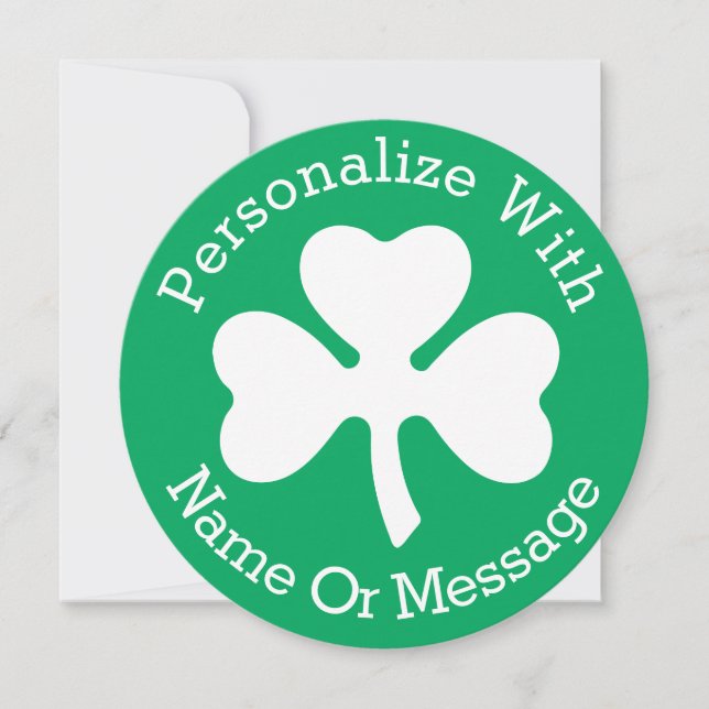 PERSONALIZED Shamrock St Patricks Day Card (Front)