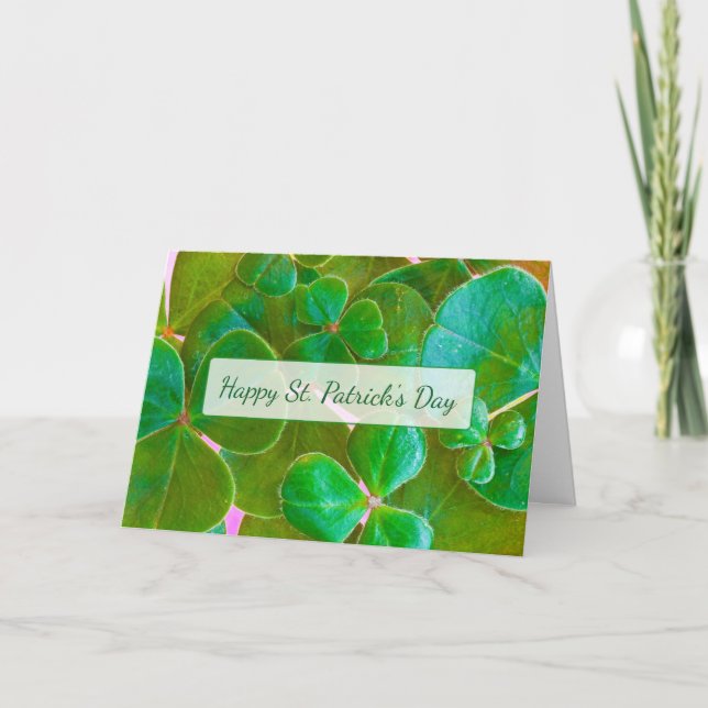 Personalized Shamrock St Patrick's Day Card (Front)