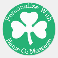 PERSONALIZED Shamrock St Patricks Day Classic Round Sticker