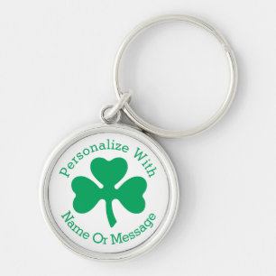 PERSONALIZED Shamrock St Patricks Day Keychain