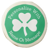 PERSONALIZED Shamrock St Patricks Day Sugar Cookie (Front)