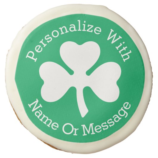 PERSONALIZED Shamrock St Patricks Day Sugar Cookie (Front)