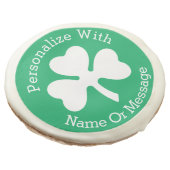 PERSONALIZED Shamrock St Patricks Day Sugar Cookie (Angled)