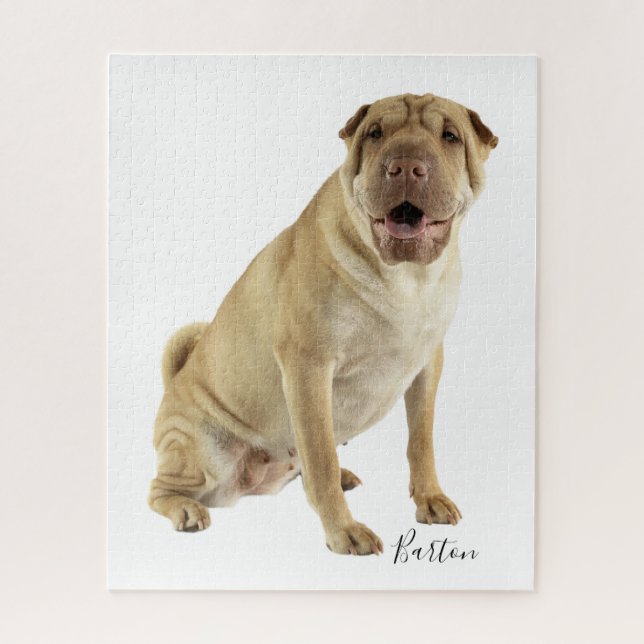 Personalized Shar Pei Dog Photo Jigsaw Puzzle (Vertical)