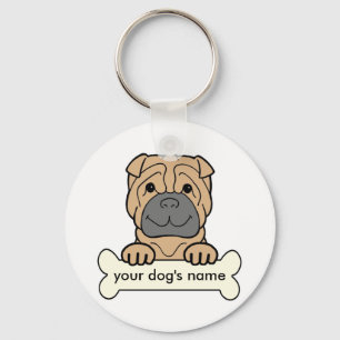Personalized Shar-Pei Keychain
