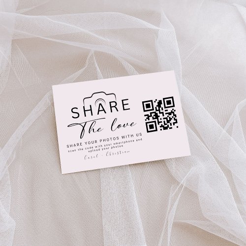 Personalized Share The Love Wedding QR Code Enclosure Card