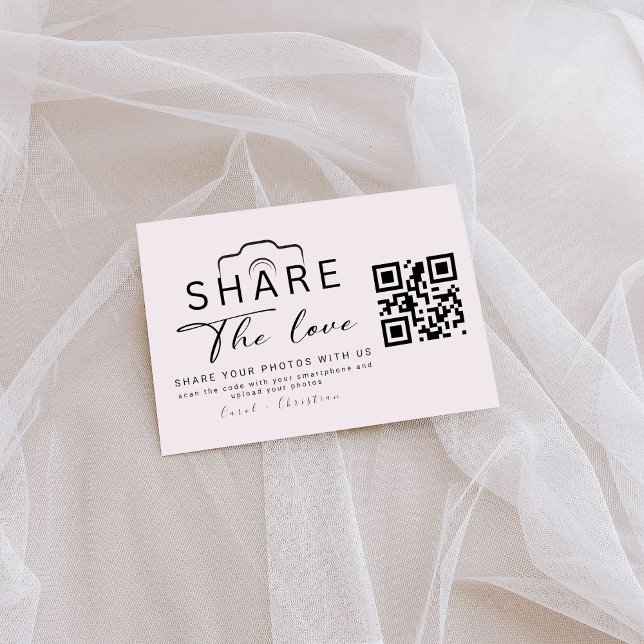Personalized Share The Love Wedding QR Code Enclosure Card (Creator Uploaded)