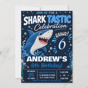Personalized Shark Birthday Invitation