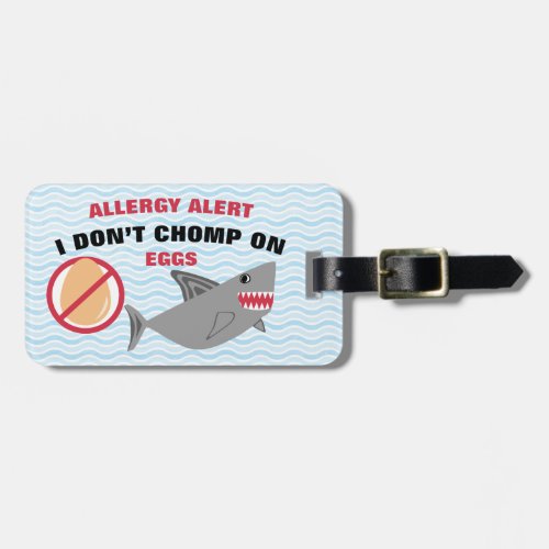 Personalized Shark Egg Allergy Alert Luggage Tag