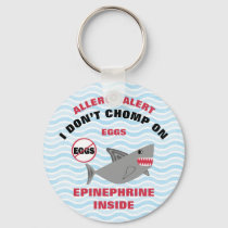 Personalized Shark Egg Allergy Epinephrine Kids Keychain