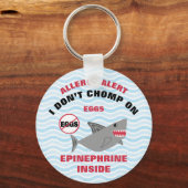Personalized Shark Egg Allergy Epinephrine Kids Keychain (Front)