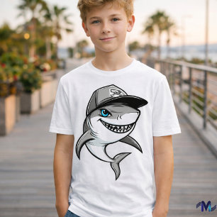 Personalized Shark for Kids – Cool Cartoon Animal Tri-Blend Shirt