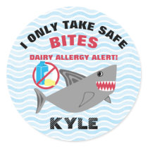 Personalized Shark No Dairy Allergy Alert Labels