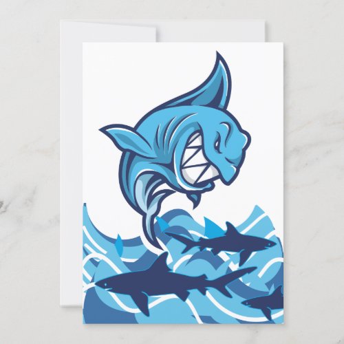 Personalized Shark Summer Birthday Party Invites