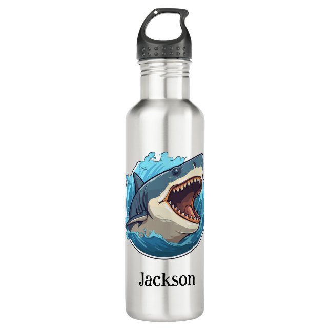 Personalized Shark Water Bottle  (Front)