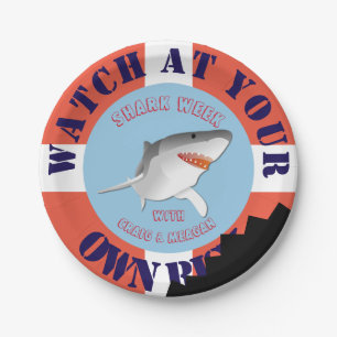 Personalized Shark Week Paper Plates