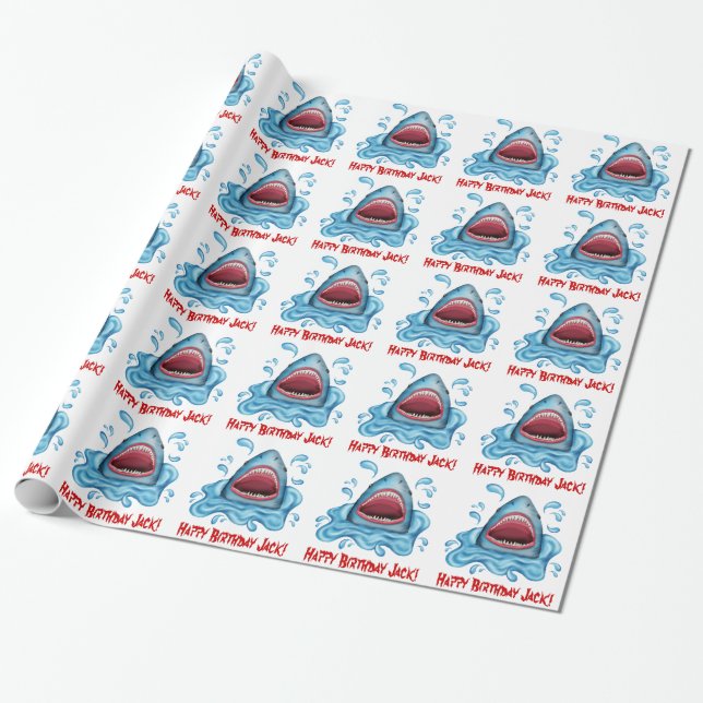 Personalized Shark wrapping paper (Unrolled)