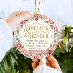 Personalized She Is Clothed With Strength Ornament
