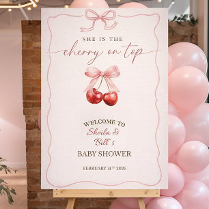 Personalized She is the Cherry on top Baby Shower  Foam Board