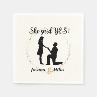 Personalized She said Yes Engagement Plate  Napkins