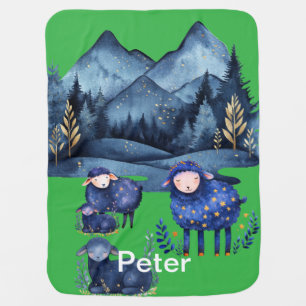 Personalized sheep baby blanket