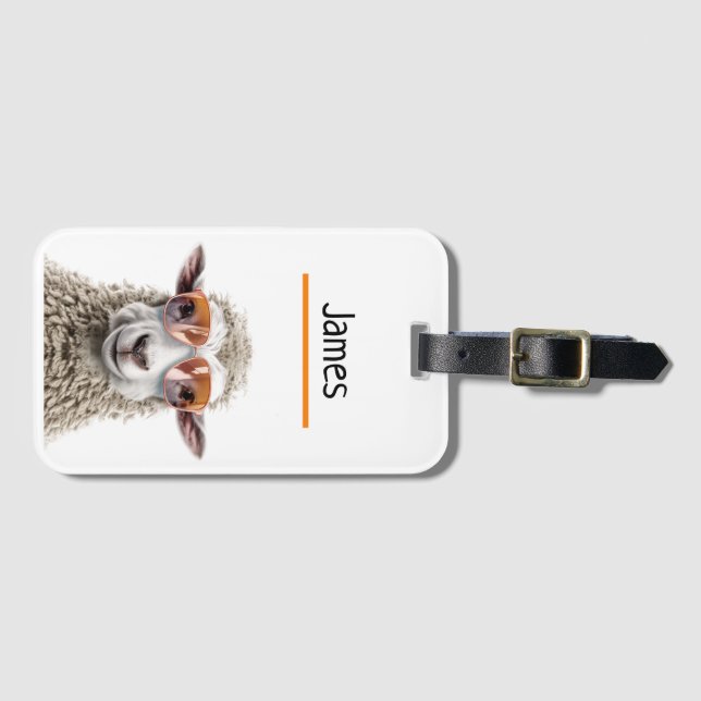 Personalized Sheep Luggage Tag (Front Horizontal)