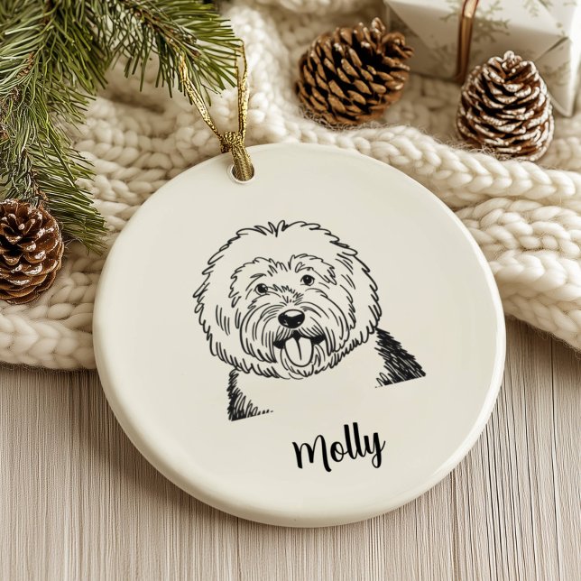 Personalized Sheepdog Dog Christmas Ceramic Ornament (Creator Uploaded)