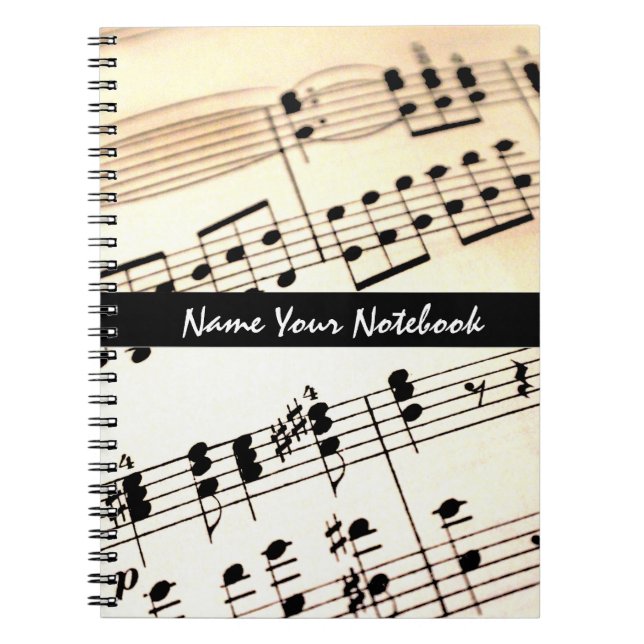 Personalized Sheet Music Notes Notebook (Front)