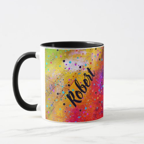 Personalized sheet music weathered paint mug