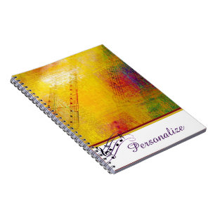 Personalized sheet music weathered paint notebook