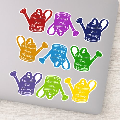 Personalized Sheet of Gardening Watering Cans Sticker
