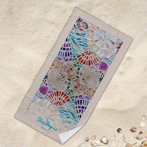 Personalized Shell Beach Towel