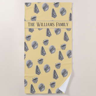 Personalized Shell Design Beach Towel