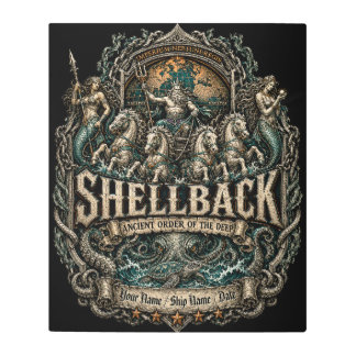 Personalized Shellback Kraken Equator Crossing Metal Print