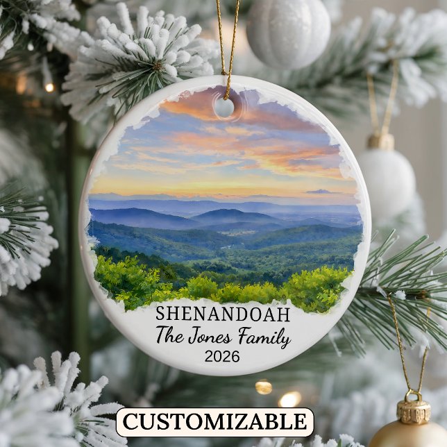Personalized Shenandoah National Park, Virginia Ceramic Ornament (Creator Uploaded)