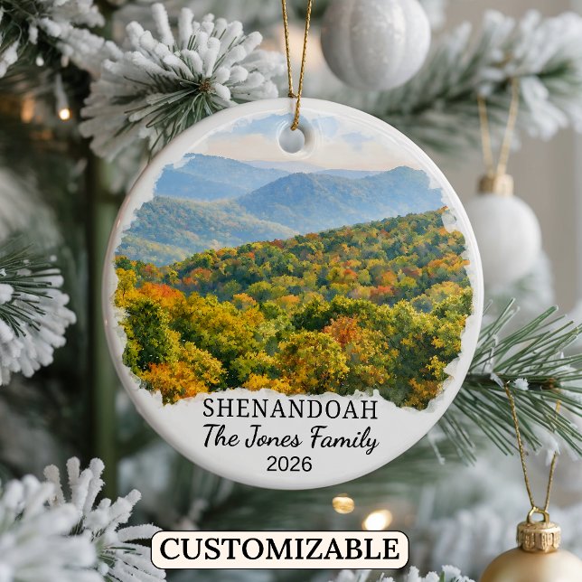 Personalized Shenandoah National Park, Virginia Ceramic Ornament (Creator Uploaded)