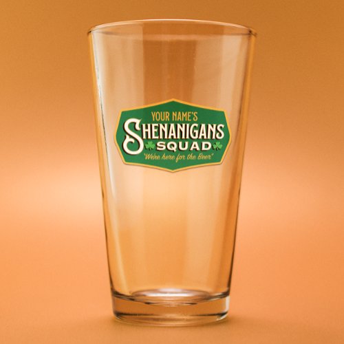 Personalized Shenanigans Pint Glass