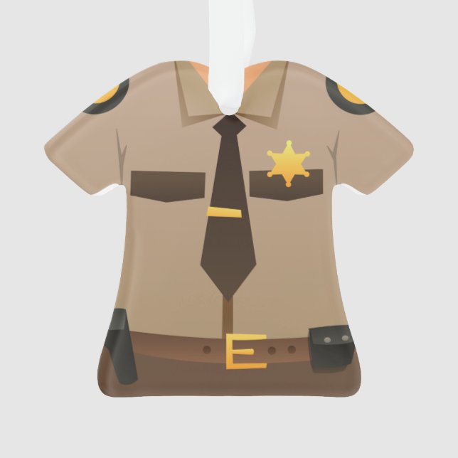 Personalized Sheriff Christmas Holiday Ornament (Front)
