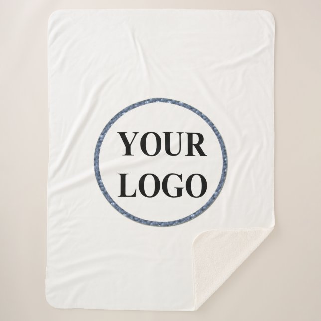 Personalized Sherpa Blanket Throw Customized Logo (Front)
