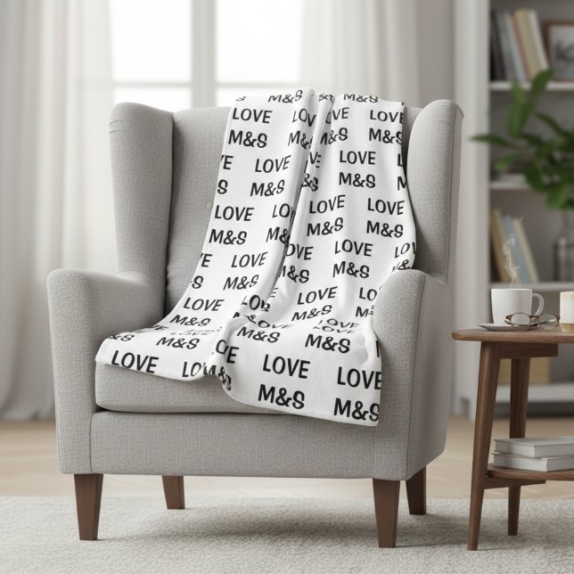 Personalized Sherpa Fleece Initial Blanket, Custom (Creator Uploaded)