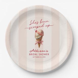 Personalized She's Been Scooped Up Bridal Shower Paper Plates