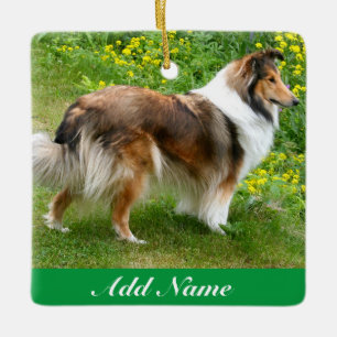 Personalized Shetland Sheepdog - Sheltie Dog Ceramic Ornament