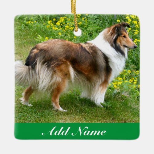 Personalized Shetland Sheepdog _ Sheltie Dog Ceramic Ornament