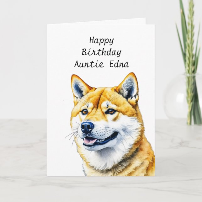 Personalized Shiba Inu Birthday Card (Front)