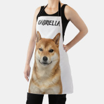 Personalized Shiba Inu Fox Apron Dog Photo Apron