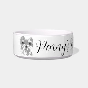 Personalized Shih Tzu Ceramic Pet Bowl